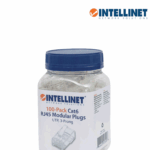 INTELLINET 503006 - Enchufe RJ45 CAT6 sólido UTP, bote de 100 piezas, con 15 micras de oro.