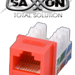 SAXXON M265C5R - Modulo jack keystone RJ45 / 8 Hilos / CAT 5E / Compatible con calibres AWG 22-26 / Color rojo