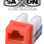SAXXON M2656AR - Modulo jack keystone RJ45 / 8 Hilos / CAT 6A / Compatible con calibres  AWG 22-26 / Color rojo