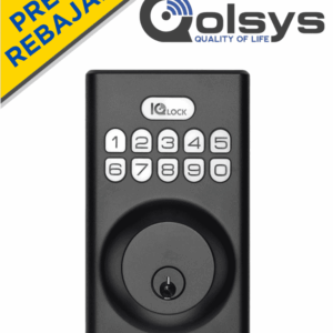 QOLSYS IQDLK-PGK-MB Cerradura con botón pulsador - Cerradura Inteligente PowerG, color negro mate ( Matted Black )