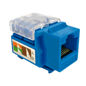 SAXXON M265C5B - Modulo jack keystone RJ45 / 8 Hilos / CAT 5E / Compatible con calibres AWG 22-26 / Color azul