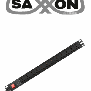 SAXXON SXPDU12P16A- Barra PDU con 12 Contactos Individuales , 16 Amp , 120V , 1UR , Protección contra rayos , Aleación de Aluminio
