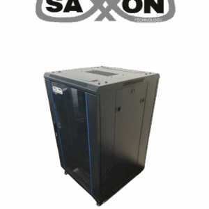 SAXXON SXR18U6618S - Gabinete de Piso color Negro  / 18UR / Puerta de Vidrio Templado / Alto 100 cm / Ancho 60 cm / Profundidad 60 cm