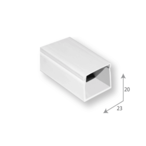 SBE TECH SBE-2023 Canaleta plástica / PVC / Una vía / Alto 2 cm, Ancho 2.3 cm, Largo 2 metros