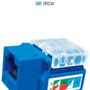 SBE TECH 2302BL- Módulo jack keystone RJ45, 8 hilos, CAT 5e, compatible con calibres AWG 22-26, color azul
