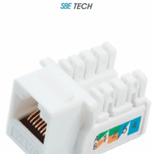 SBE TECH 2302WT- Módulo jack keystone RJ45, 8 hilos, CAT 5e, compatible con calibres AWG 22-26, color blanco