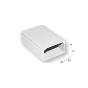 SBE TECH SBE-2440 - Canaleta plástica / PVC / Una vía / Alto 2.4 cm, Ancho 4 cm, Largo 2 metros