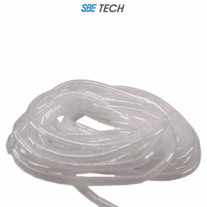 SBE TECH SBEESP12 - Organizador de cable en espiral blanco, 1/2", 10 metros, en rollo