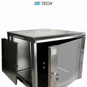 SBE TECH GNLPAR12URP- Gabinete de pared de 12 UR con capacidad de carga de 60 Kg, dimensiones 60x60x64 cm y puerta frontal de cristal templado