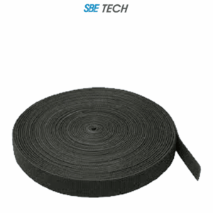 SBE TECH SBE-V2X25-BK - Sujetacable tipo Velcro / 25 M x 3/4" (2 CM) / Negro / Rollo de 25 metros