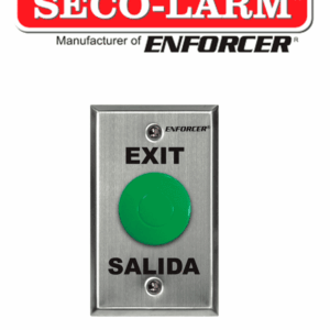 Seco-Larm SD7201GCPE1Q - Placa Con Botón Para Presionar De Color Verde De Salida. "Exit" y "Salida," SPDT