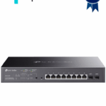 TP-LINK SG2210MP - Switch JetStream SDN administrable con 8 puertos 10/100/1000 Mbps y 2 puertos SFP, equipado con 8 puertos PoE y un presupuesto total de 150W. Permite administración centralizada a través de OMADA SDN."