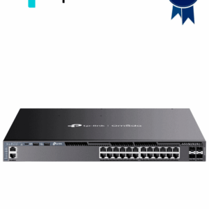TP-LINK SG6428XHP - Switch Omada L3 Stackable de 24 puertos POE+ Gigabit y 4 puertos SFP+ 10G , 700W , Stacking físico , Funciones L3 Enterprise. RIP, OSPF, ECMP, VRRP, PIM-DM, DHCP Server/Relay , Alta disponibilidad , VRRP y ERPS , Interfaz WEB , CLI.