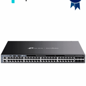 TP-LINK SG6654XHP - Switch Omada L3 Stackable de 48 puertos POE+ Gigabit y 6 puertos SFP+ 10G , 1440W , Stacking físico , Funciones L3 Enterprise. RIP, OSPF, ECMP, VRRP, PIM-DM, DHCP Server/Relay , Alta disponibilidad , VRRP y ERPS , Interfaz WEB , CLI.