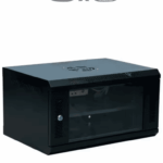 SAXXON SXR6U5406A - Gabinete de Pared Negro / 6UR / Puerta de Vidrio Templado / Dimensiones útiles: Alto 37 x ancho 53 x profundidad 40 cm