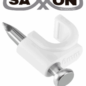 SAXXON GRA955B - Bolsa de 50 grapas de pared/ Color blanco/Diametro: 6mm / Con clavo de 3/4 para concreto de alta resistencia