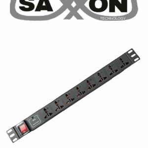 SAXXON SXPDU8P10A - Barra PDU con 8 Contactos Individuales , 10 Amp , 120V , 1UR, Protección contra rayos , Aleación de Aluminio