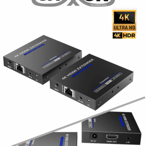 SAXXON LKV565P- Kit extensor HDMI de 2 Puertos/ Hasta 70 metros Con Cable CAT6/ 6A/ 7/ Resolución 4K @ 60Hz/ Transmisor IR/ Plug and play/ Soporta HDR/ Cero Latencia