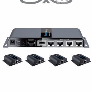 SAXXON LKV714PRO- Kit Extensor HDMI de 4 Puertos/ Resolución 1080p/ Hasta 40 metros/ Cat 6/ 6A/ 7/ Loop HDMI/ Transmisor IR/ Plug and play