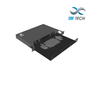 SBE TECH SBE-DFO18D - Distribuidor de fibra óptica con charola deslizable /  acepta 3 placas de 6 acopladores / 1 UR