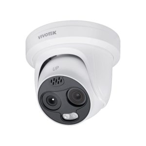 VIVOTEK TT9333-E 7mm - Camara IP Domo Termica para exterior, 4 MP, Sensor Dual, Lente termico fijo 7mm de 256x192, Optico 8mm, Analiticas de video, Deteccion de personas, Vehiculos, Alarmas de medición de temperatura, Detección de Humo, Flama y Fuego