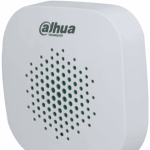 DAHUA DHI-ARA12-W2 - Sirena inalámbrica para interior, Potencia 105 dB, 3 niveles de volumen, LED indicador, Alarma de batería baja, Medición de temperatura, App DMSS, Frecuencia 433 MHz, Tecnología: AirShield, Compatible con HUB 1.0 y HUB 2.0