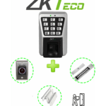 ZKTECO MA500PAK - Control de Acceso Profesional de Huella / Tarjeta y Password para Exterior con IP65 /  Incluye Contrachapa Magnética LM2805 de 200Kg / Soporte de Fijación ZL / Botón de Salida No Touch