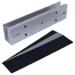 ZKTECO LMB280U - Soporte de Montaje para Puertas de Vidrio sin Marco, Tipo U, Aluminio Anodizado, Compatible con Cerradura Magnética LM200LED
