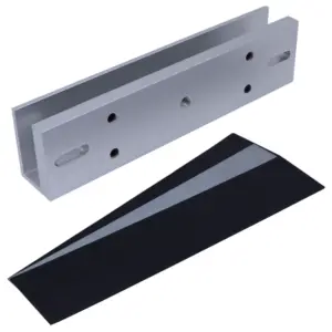 ZKTECO LMB280U - Soporte de Montaje para Puertas de Vidrio sin Marco, Tipo U, Aluminio Anodizado, Compatible con Cerradura Magnética LM200LED