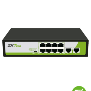 ZKTECO PE082120C- Switch de 8 Puertos Fast Ethernet PoE AF - AT / 2 Puertos RJ45 10/100M / PoE+ hasta 30W por puerto / Soporta hasta 250 mts sobre UTP CAT 6 / Autoadaptación MDI - MDIX / Protección Contra Descargas