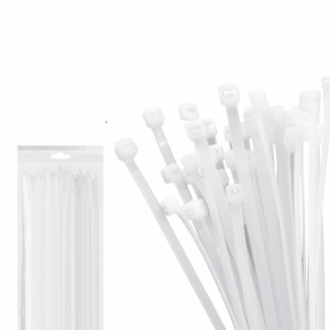 TCE LMG-SZS4X200B - Cincho de Nylon Color Blanco, Bolsa con 100 piezas, Medida 3.6mm Ancho X 200mm Largo, Certificación UL 94V-2