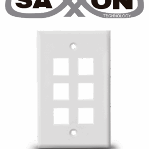 SAXXON A1756A - Placa de pared / Vertical / 6 Puertos tipo keystone / Color blanco