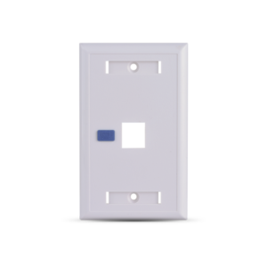 SAXXON A1751E - Placa de pared / Vertical / 1 Puerto tipo keystone / Color blanco / Con etiquetas