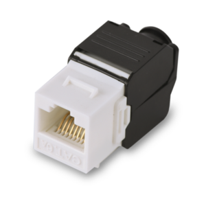 SAXXON M242C6A - Modulo jack keystone RJ45 / Armado sin herramienta / 8 Hilos / CAT 6A / Compatible con calibres  AWG 22-26 / Color blanco
