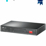 TP-LINK TL-SF1009P - Switch PoE no administrable con 9 puertos Fast Ethernet, incluidos 8 puertos PoE AF y AT. Ofrece un presupuesto PoE de hasta 65W y soporta modo extendido para conexiones de hasta 250 metros.