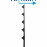 YONUSA TUBOAP101 - Poste de paso para cerco eléctrico, tubo con 5 aisladores de paso instalados/ Tubo de 1.20 mts. listo para instalación en campo
