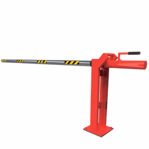SAXXON EH60L - Barrera manual para control de acceso vehicular / 6 Metros / Brazo de aluminio / REFLEJANTES / Color rojo / Sobre Pedido T. E. de 2 a 3 Semanas
