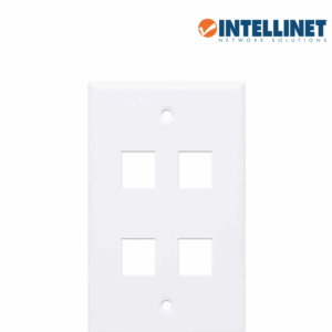 INTELLINET 163316 Tapa para caja Montaje al ras, 4 salidas, blanco