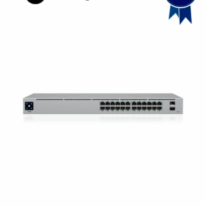 UBIQUITI USW-24-POE UniFi Switch Gen2, Capa 2 de 24 puertos (16 PoE 802.3af/at + 8 Gigabit) + 2 puertos 1G SFP, con 95W de potencia y pantalla informativa.