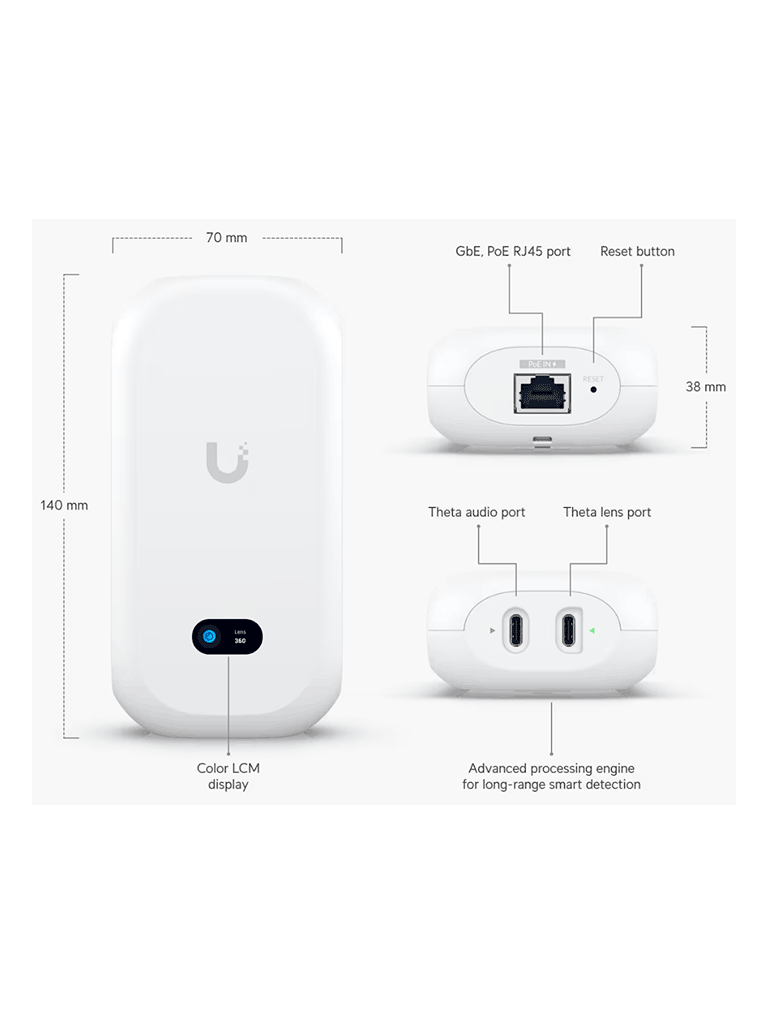 UBIQUITI KIT UVC-AI-THETA + UVC-AI-THETA-AUDIO - Kit de videovigilancia que integra cámara modular y módulo de audio para captura de video y sonido en interiores. Diseño discreto, analítica inteligente y gestión centralizada mediante UniFi Protect. - Image 8