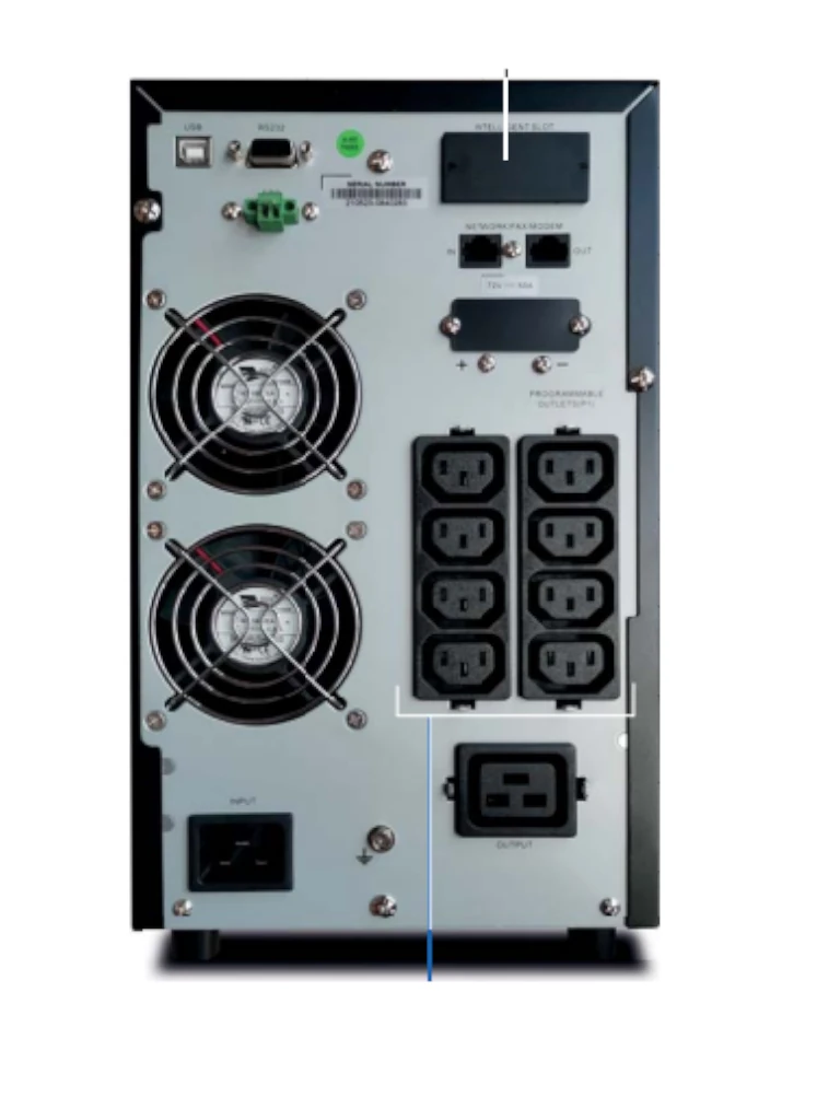 CDP UPO11-3 AXi - UPS online de 3000VA y 3000W con voltaje de entrada 220VCA, 8 terminales de salida, 6 baterías de 12V a 9AH, 5 min. respaldo a carga completa - Image 2