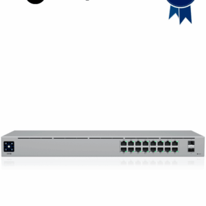 UBIQUITI USW-16-POE - Switch Capa 2 de 16 Puertos/ 8 Puertos PoE 802.3af&at y 8 Puertos Gigabit sin PoE/ 2 Puertos 1Gbps SFP/ Presupuesto PoE de Hasta 42W/ Pantalla Informativa