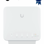 UBIQUITI USW-FLEX Switch UniFi para exterior IP55 de 5 puertos 10/100/1000, con 1 puerto PoE de entrada 802.3af/at/bt y 4 puertos PoE de salida 802.3af. Compatible con Inyector PoE-50-60W y UTP7201GE-PSE60. No incluye inyector PoE.