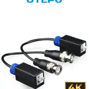 UTEPO UTP101PHD - Par de transceptores pasivos 4k (Video Baluns) 8MP con alcance de 4k hasta 160 metros en CVI, 4 megapíxeles hasta 200 metros, y 1080p hasta 250 metros. Incluyen 2 terminales Push para fácil conexión