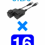 UTEPO UTP101PHD6PAK16 - 16 Pares de transceptores pasivos HD / Distancias: CVI 720p a 300M, 1080p a 250M, 4MP a 200M, 4K a 150M