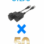 UTEPO UTP101PHD6PAK50 - 50 pares de transceptores pasivos HD, diseño para empalmes ordenados, distancias CVI: 720p a 300m, 1080p a 250m, 4MP a 200m, 4K a 150m