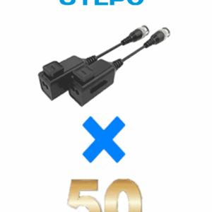UTEPO UTP101PHD6PAK50 - 50 pares de transceptores pasivos HD, diseño para empalmes ordenados, distancias CVI: 720p a 300m, 1080p a 250m, 4MP a 200m, 4K a 150m