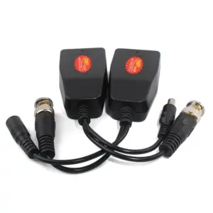 SAXXON VB-04 - Par de transceptores 4K para video y energía, con entradas RJ45, 4K hasta 150m con CVI, 4MP y 2MP hasta 250m