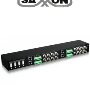 SAXXON VBMC-01 - Transceptor pasivo de 16 canales, soporta resolución hasta 4K a 150m, HDCVI/TVI/AHD/CVBS, 720p a 350m, 1080p a 200m, 4MP a 200m