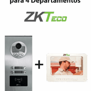 ZKTeco VE04A01PAQ7P - Paquete de Videoportero para 4 Departamentos VE04A01 con 1 Monitor VDPIB3 de 7 pulgadas